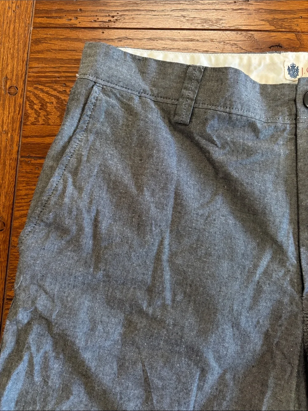 J. Crew Club Chambray Chino Shorts Cotton Preppy Coastal Gray Men’s Size 31
